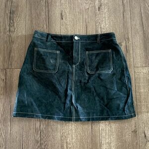 Blank NYC genuine leather suede mini skirt